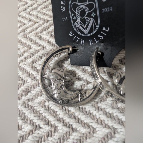 Western Charm Silver Boot Earrings - Picture 7 of 8